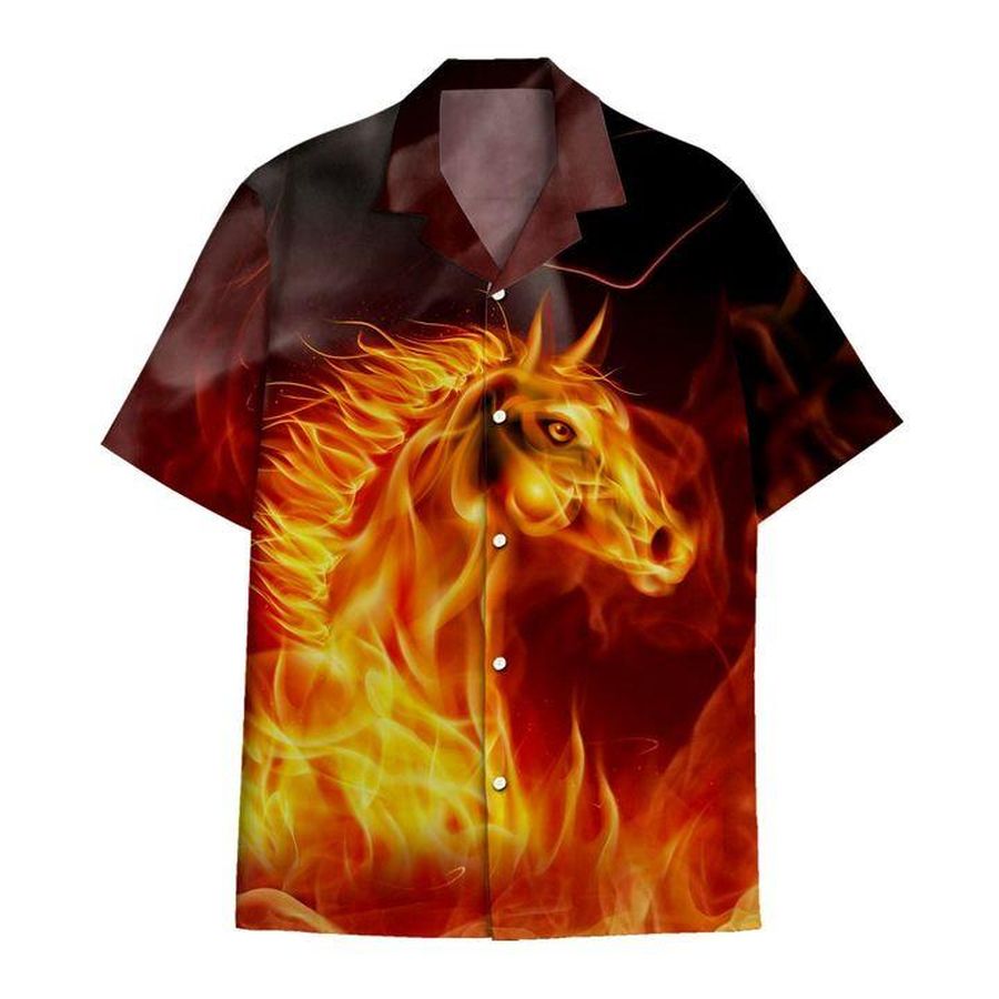 Horse Fire Hawaiian Shirt Pre10256, Hawaiian shirt, beach shorts, One-Piece Swimsuit, Polo shirt, funny shirts, gift shirts, Graphic Tee