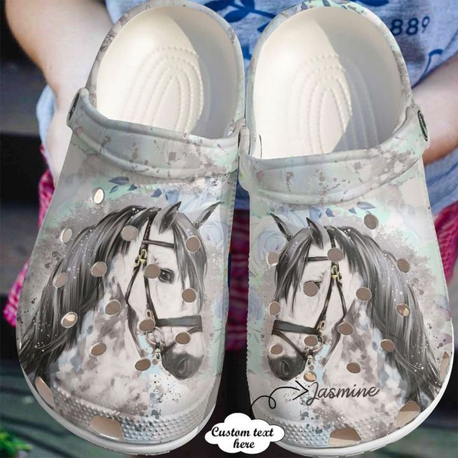 Horse Personalized Beautiful Sku 1410 Crocs Crocband Clog Comfortable For Mens Womens Classic Clog Water Shoes