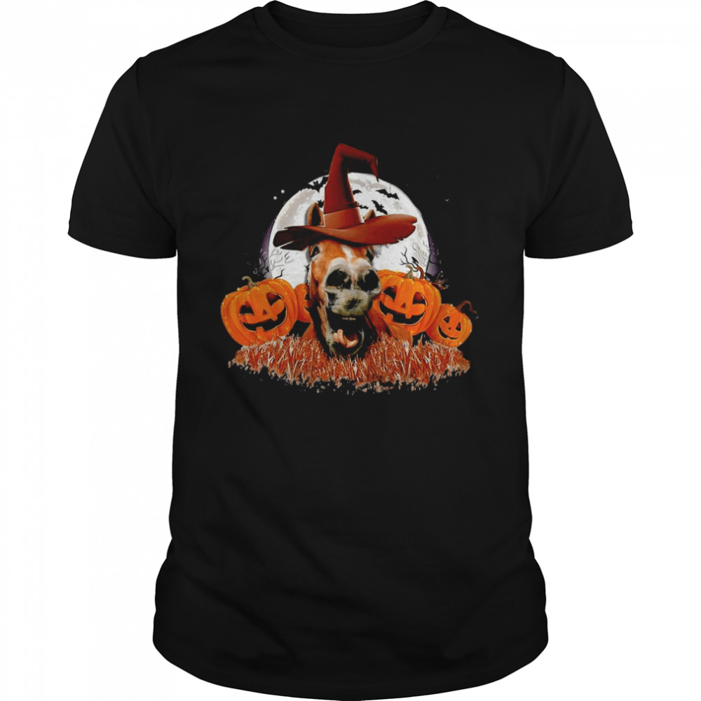 Horse Pumpkin Witch Halloween T-Shirt, Tshirt, Hoodie, Sweatshirt, Long Sleeve, Youth, funny shirts, gift shirts, Graphic Tee