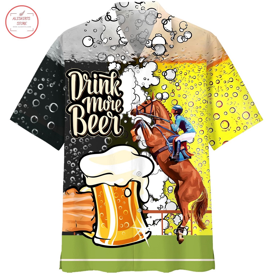 Horse Racing Beer Hawaiian Shirt