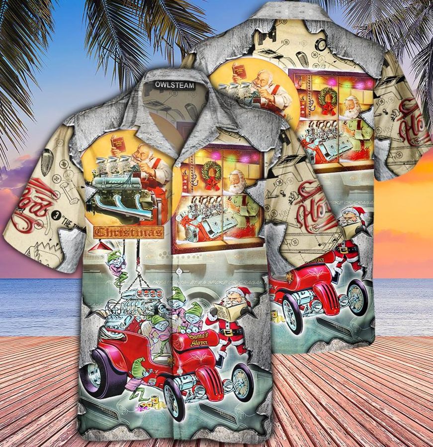 Hot Rod Christmas Hawaiian Shirt