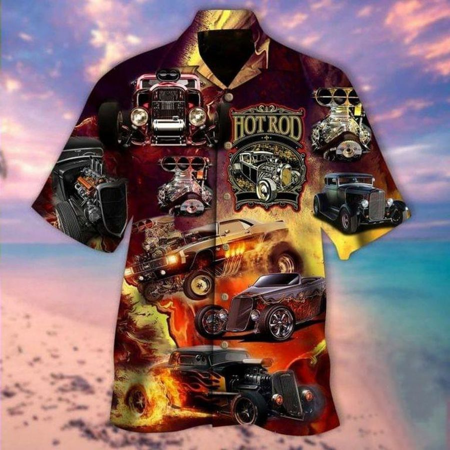 Hot Rod On Fire Hawaiian Shirt Pre10685, Hawaiian shirt, beach shorts, One-Piece Swimsuit, Polo shirt, funny shirts, gift shirts, Graphic Tee