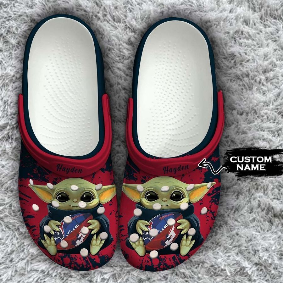 Houston Texans Baby Yoda Crocs Classic Clogs Shoes Design Outlet For Adult Men Women