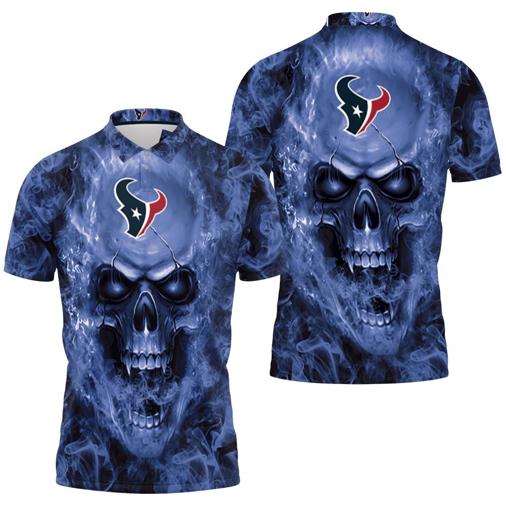 Houston Texans Nfl Fans Skull Polo Shirt All Over Print Shirt 3d T-shirt