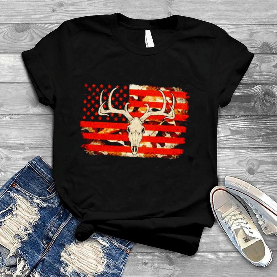 Hunt Deer American flag shirt
