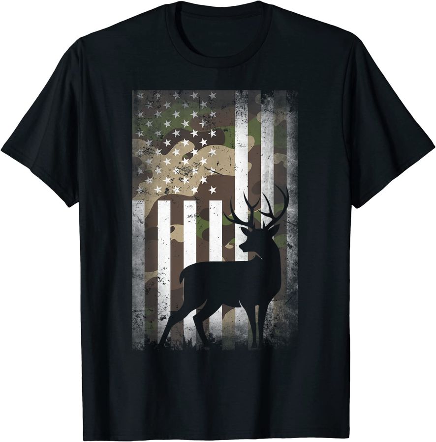 Hunting Hunters Deer USA US American Flag Camo Camoflage
