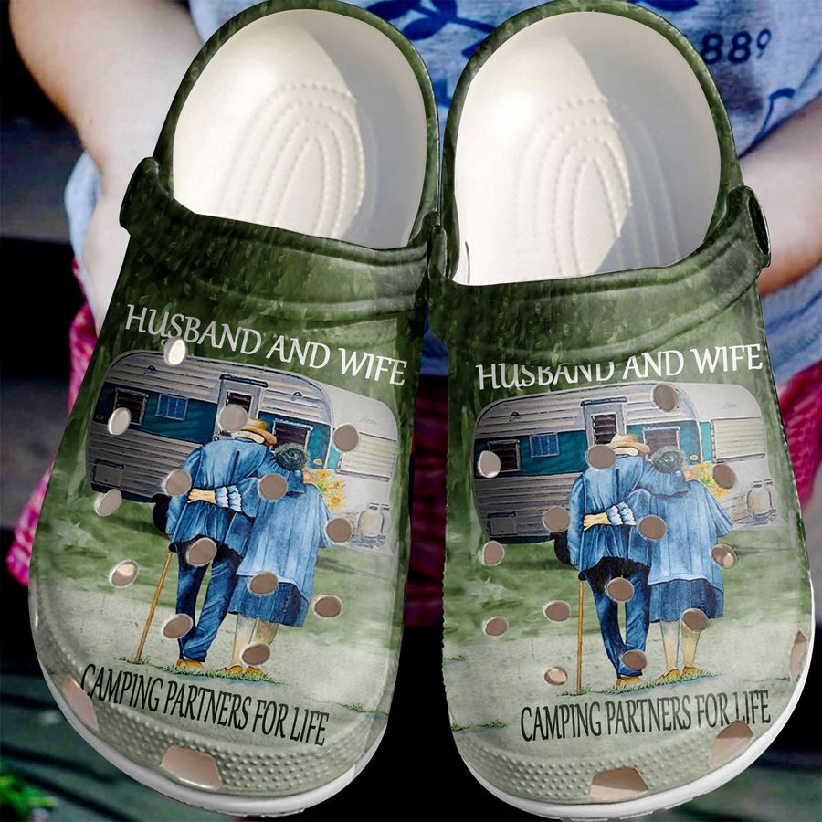 Husband And Wife Shoes - Camping Partners For Life Crocs Clogs Gift For Couple - Partner-Cp