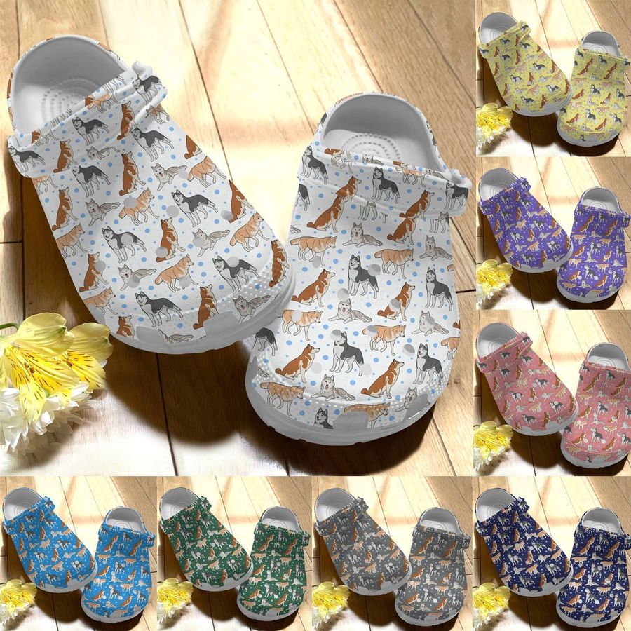 Husky Personalize Clog Custom Crocs Fashionstyle Comfortable For Women Men Kid Print 3D Color Series