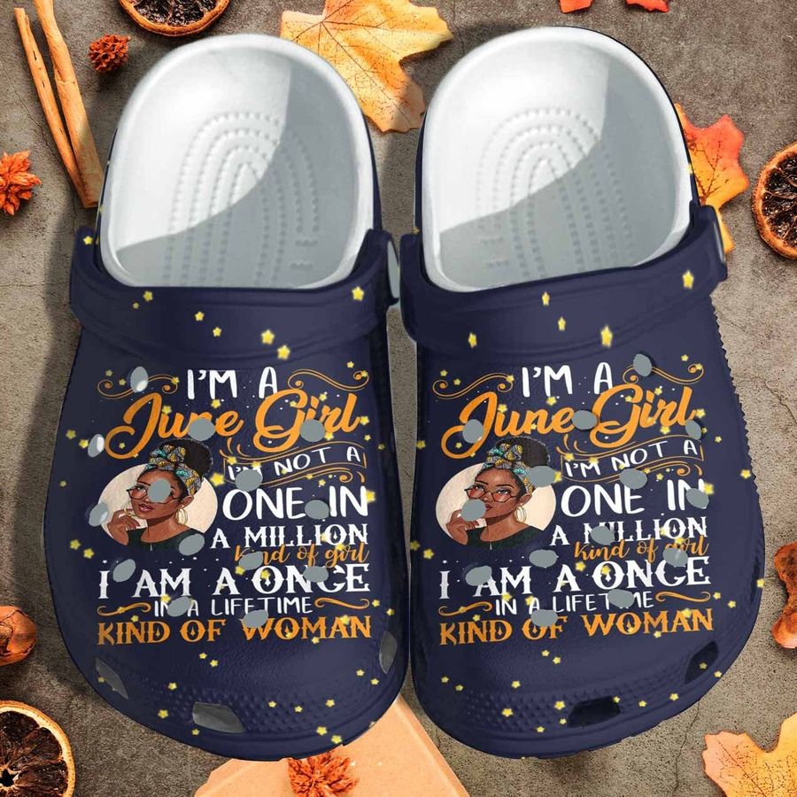 I Am A June Girl Crocs Shoes Clogs - Black Women Gemini Beach Crocs Clogs Gift For Birthday - Cr-Junegirl