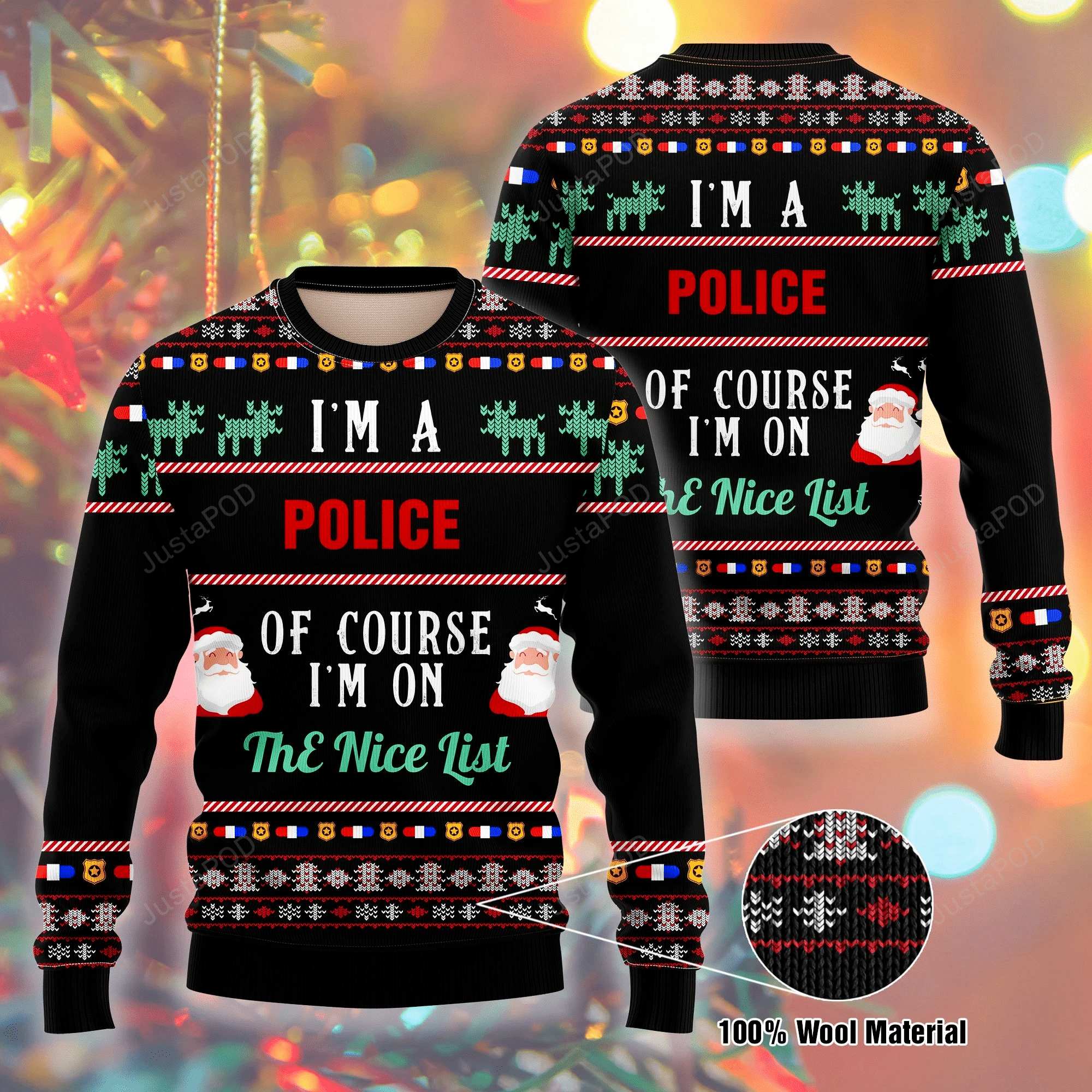 I Am A Police Ugly Christmas Sweater All Over Print