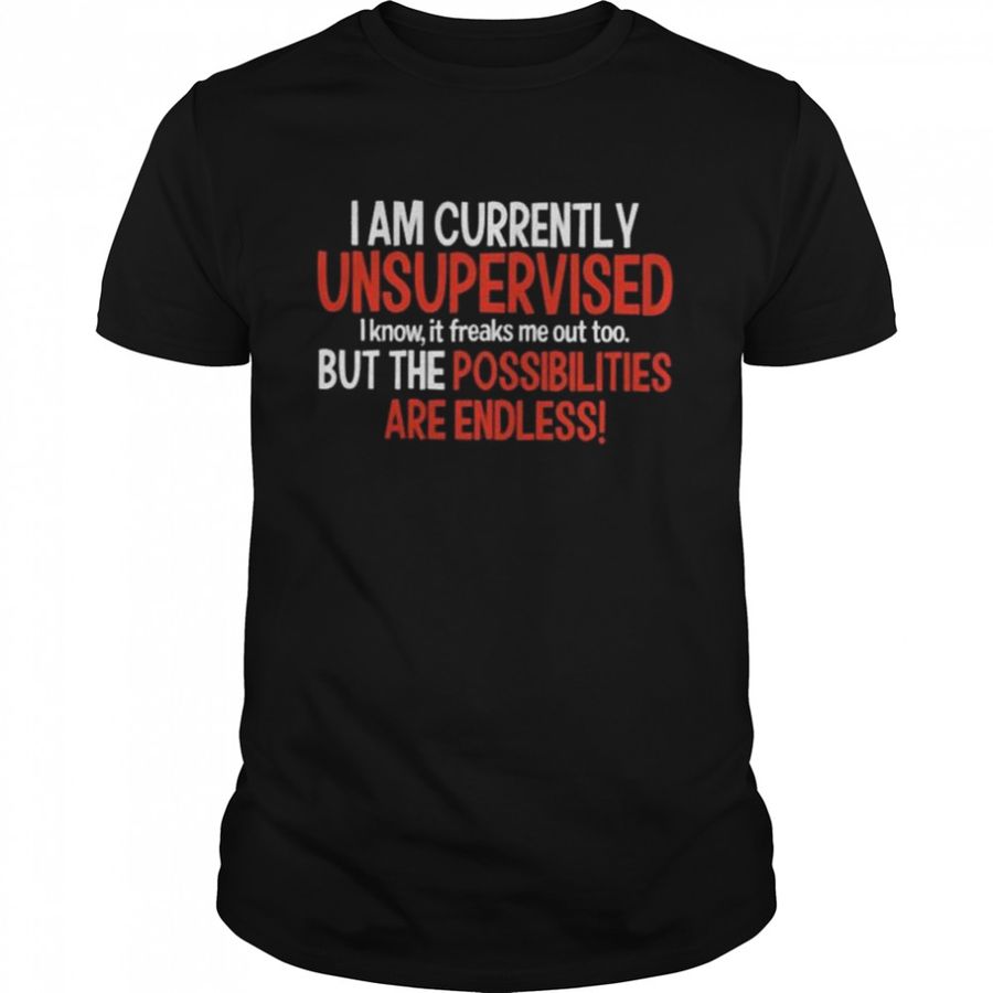 I am currently unsupervised but the possibilities are endless shirt