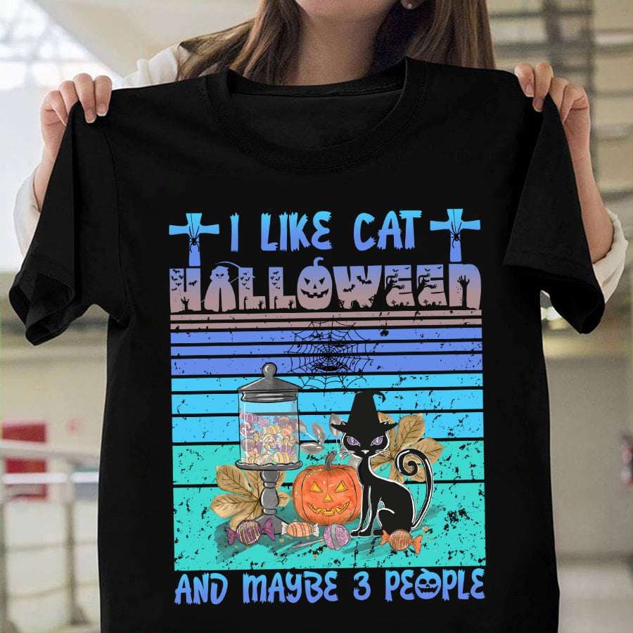 I like cat halloween and maybe 3 people – Happy Halloween, Halloween candy and cat
