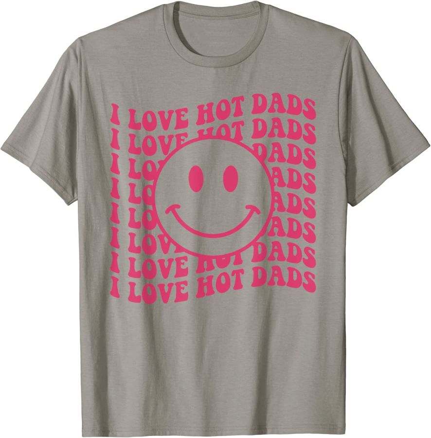 I Love Hot Dads Retro Funny Red Heart Love Dads_1