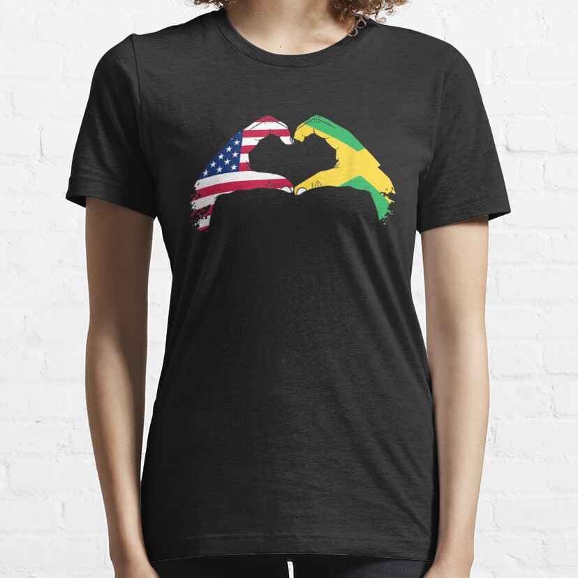 I Love Jamaica And Usa Flag  Essential T-Shirt