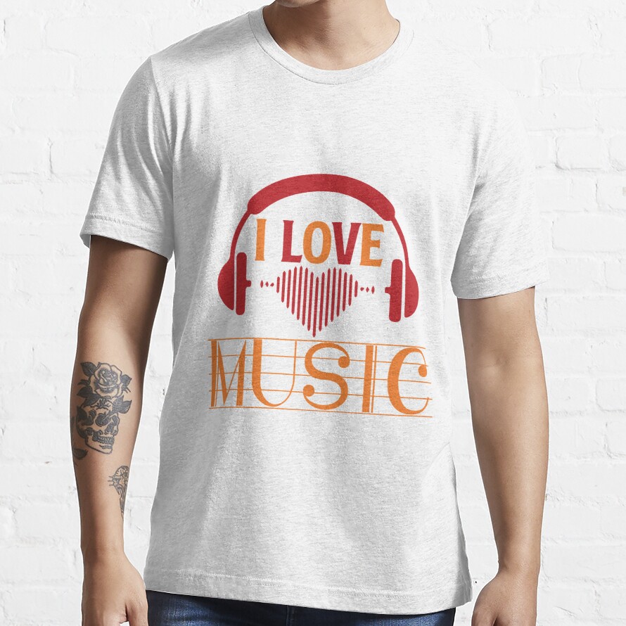 I love music T-Shirt,Cute heart T-shirt,Headphone Essential T-shirt Essential T-Shirt