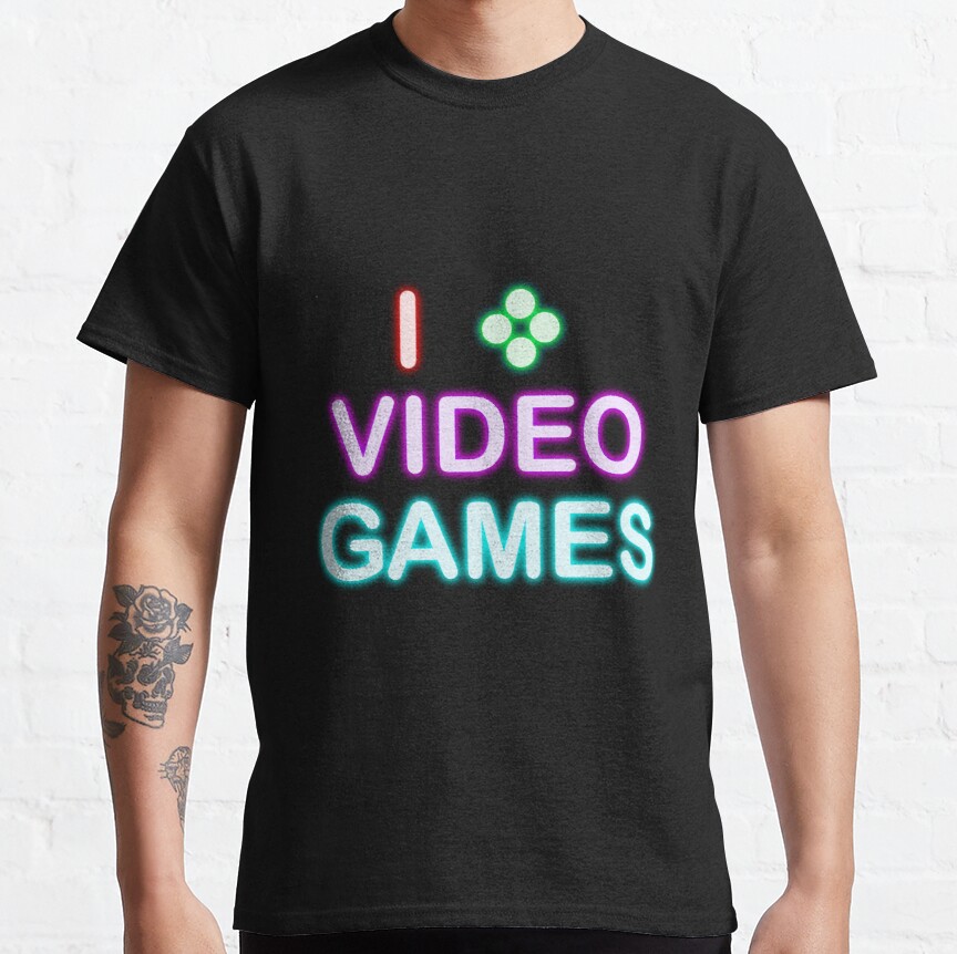 I Play Video Games (Neon) Classic T-Shirt