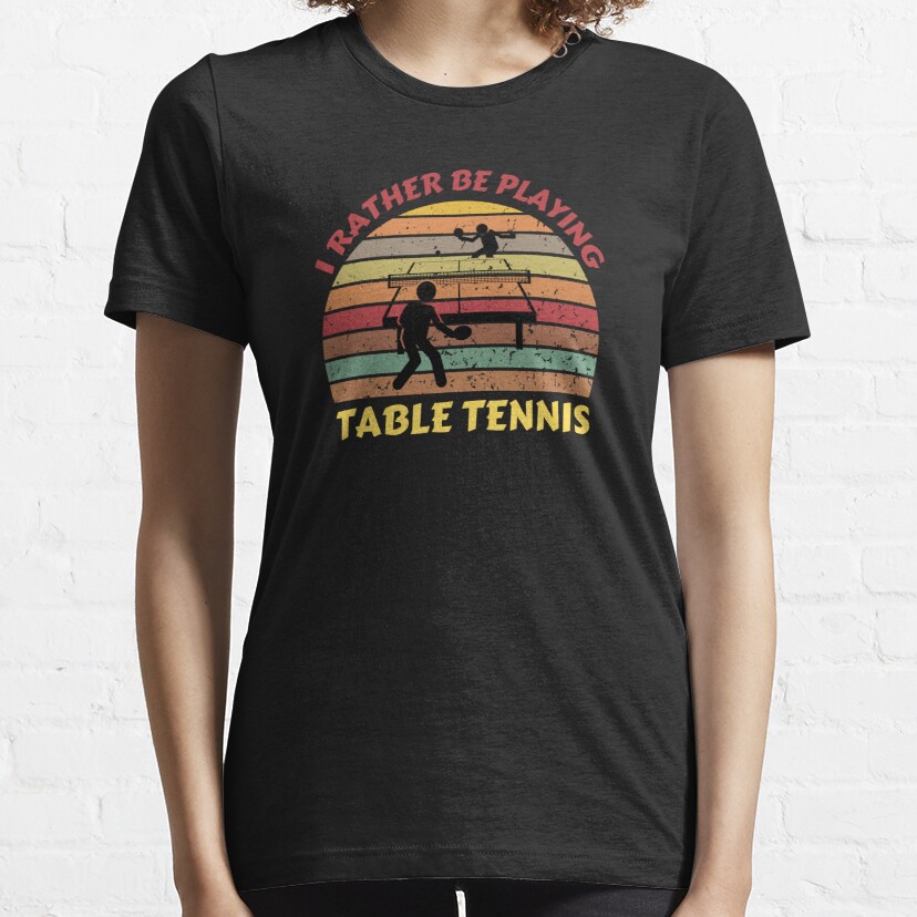 I rather be playing table tennis retro sunset t-shirts. Essential T-Shirt