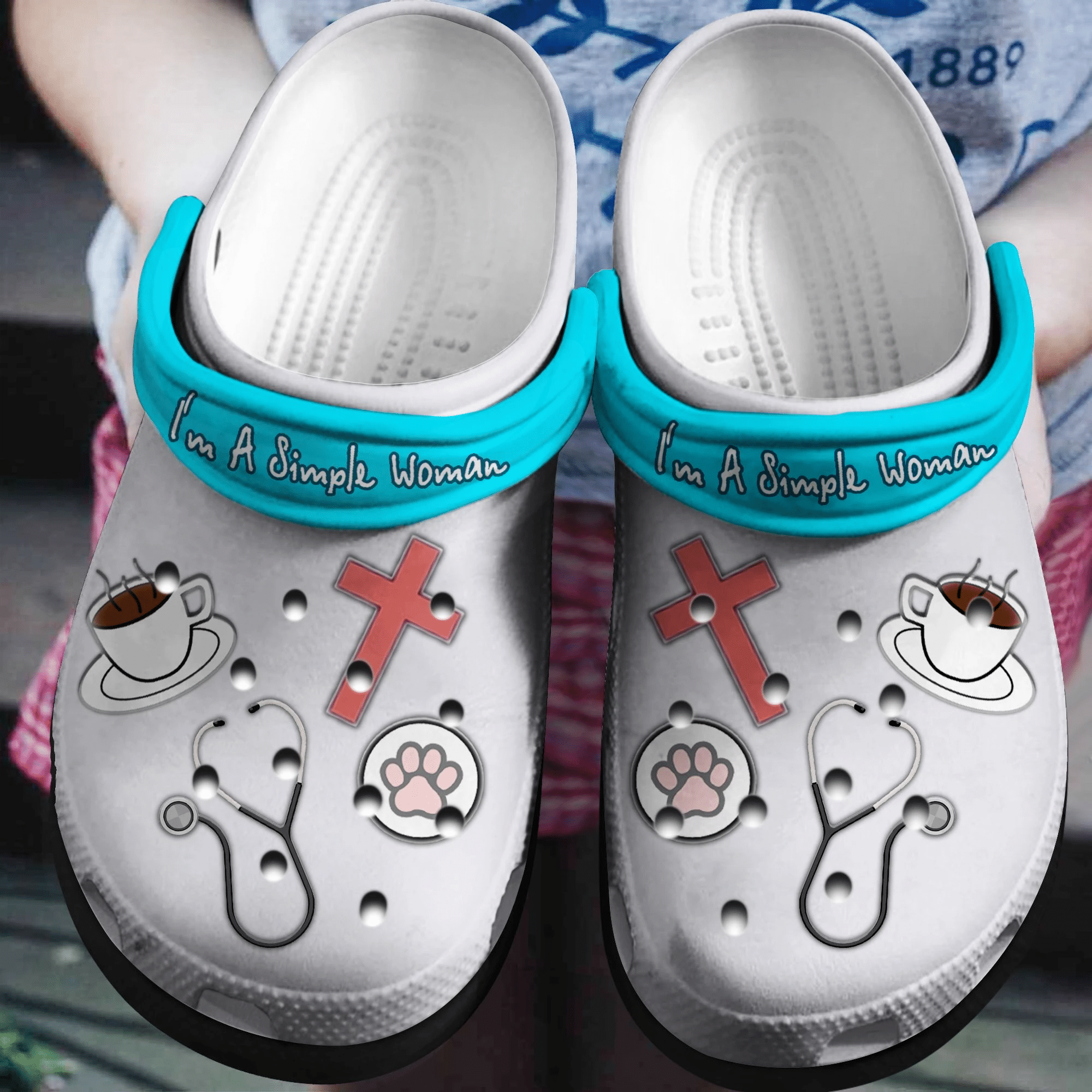 I'M A Simple Woman Crocs Shoes - Nurse Life With Cute Cat Crocbland Clog Birthday Gift For Woman Girl Friend