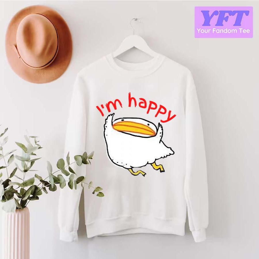 I'm Happy Utia Cute Duck Unisex Sweatshirt