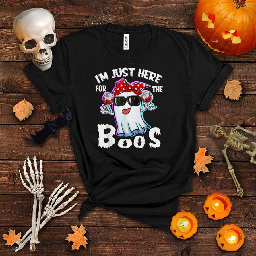 I'm Just Here For The Boos Cute Ghost Halloween Women Funny T Shirt