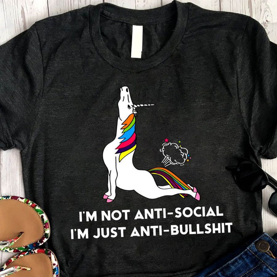 I'm not anti-social I'm just anti-bullshit – Grumpy unicorn T-shirt