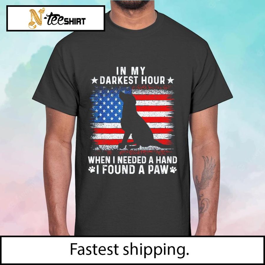In My Darkest Hour When I Needed A Hand I Found A Paw American Flag shirt