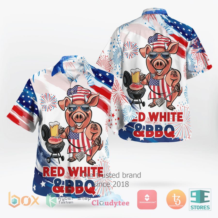 Independence Pig Red White and BBQ Hawaiian Shirt – LIMITED EDITION