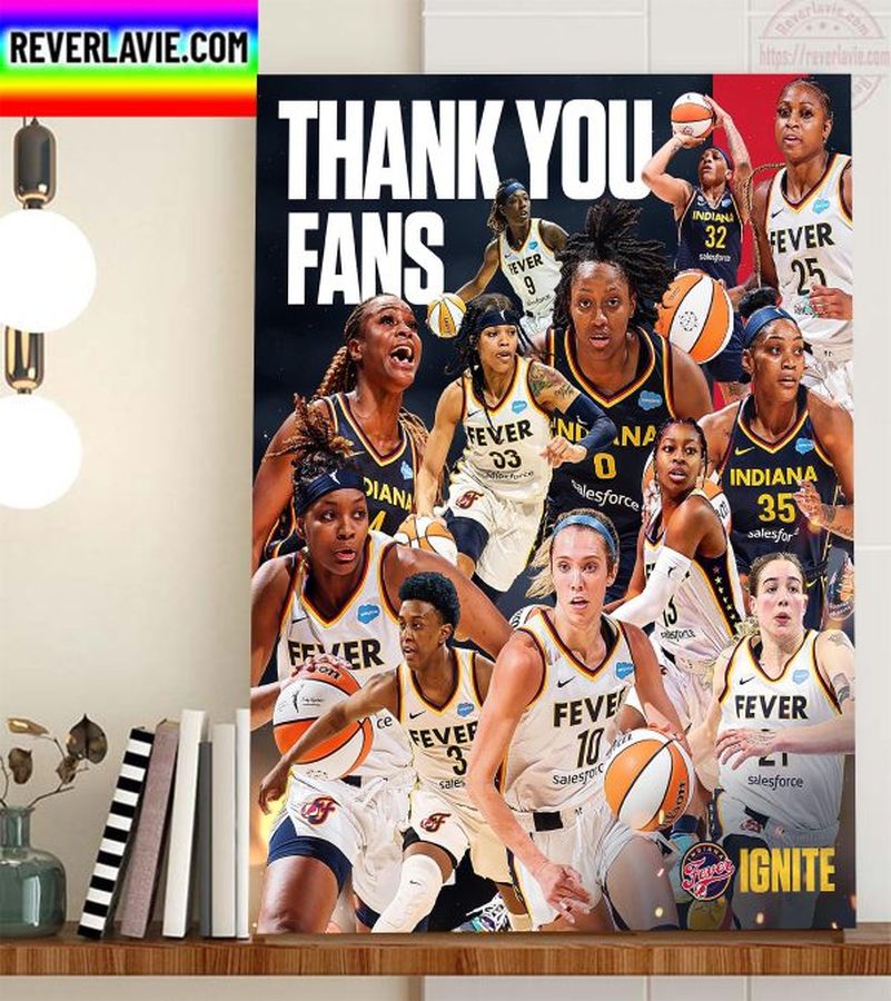 Indiana Fever Thank You Fans WNBA Home Decor Poster Canvas