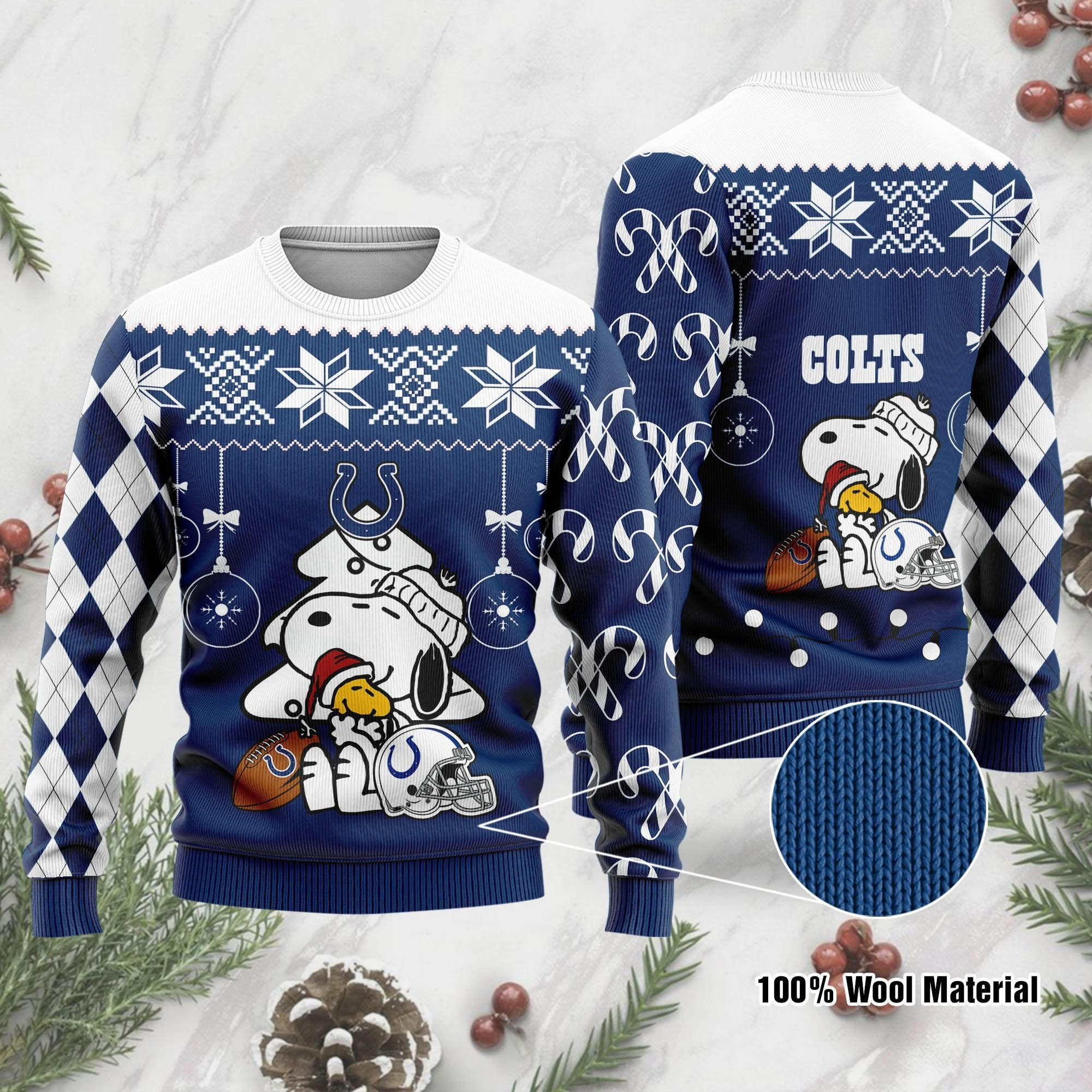 Indianapolis Colts Funny Charlie Brown Peanuts Snoopy Ugly Christmas Sweater