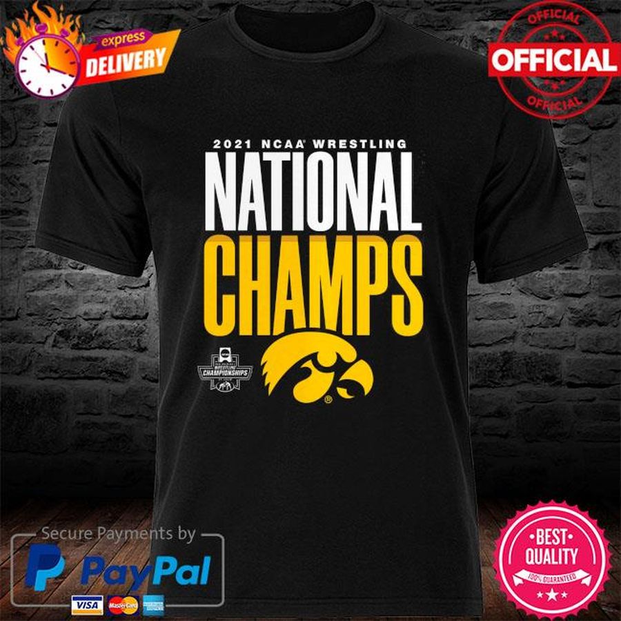 Iowa Hawkeyes Fanatics Branded 2021 NCAA Wrestling National Champions T-Shirt