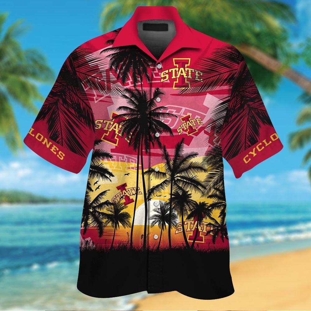 Iowa State Cyclones Short Sleeve Button Up Tropical Aloha Hawaiian Shirts For Men Women Shirt