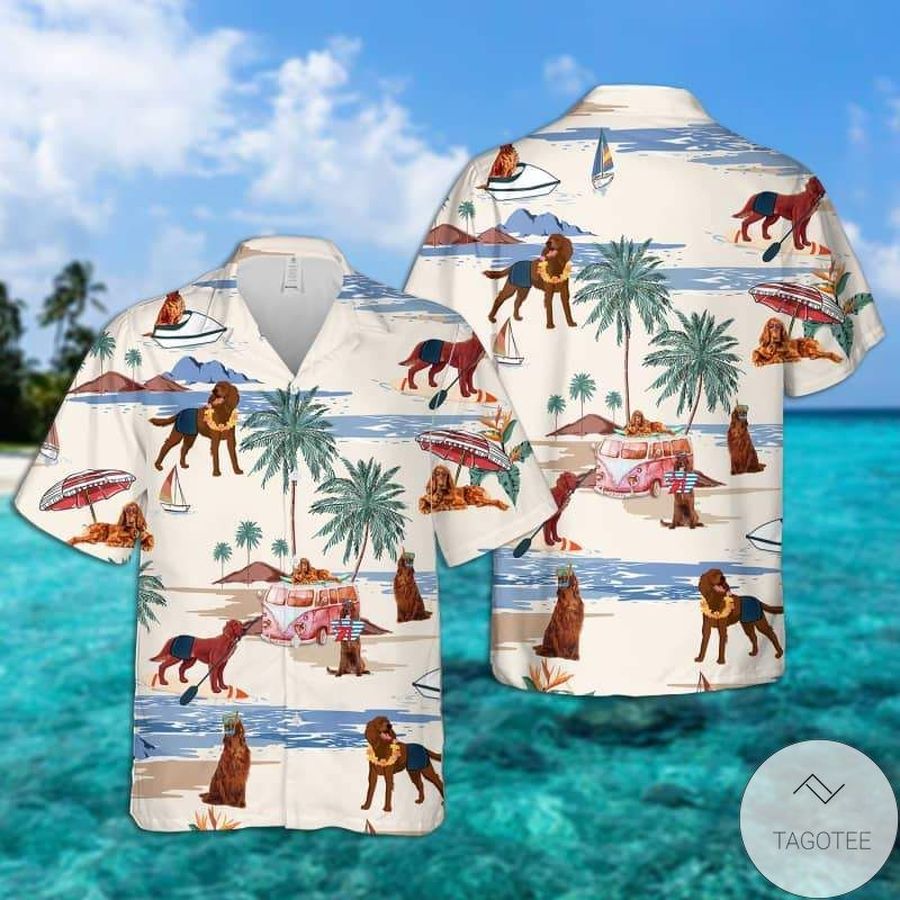 Irish Terrier Summer Beach Hawaiian Shirt