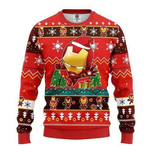 Iron Man Chibi For Unisex Ugly Christmas Sweater All Over