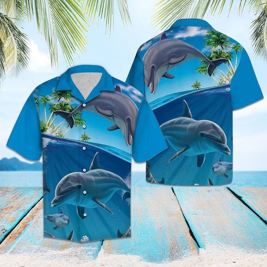 Island Dolphin Beach Hawaiian Shirt Pre10595, Hawaiian shirt, beach shorts, One-Piece Swimsuit, Polo shirt, funny shirts, gift shirts, Graphic Tee