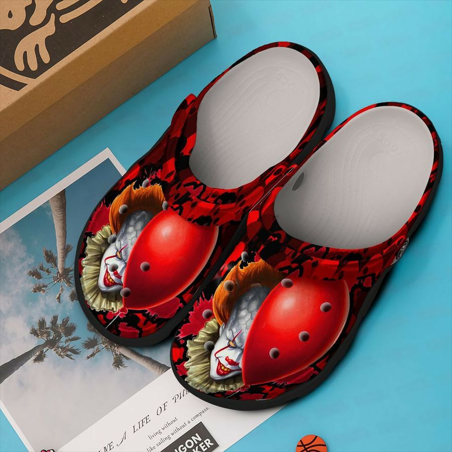 It Red Balloon Crocs Crocband Clog Comfortable Water Shoes In Black Red