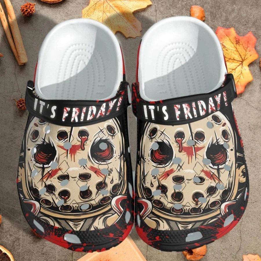Its Friday Funny Jason Horror Halloween For Men And Women Gift For Fan Classic Water Rubber Crocs Crocband Clogs, Comfy Footwear