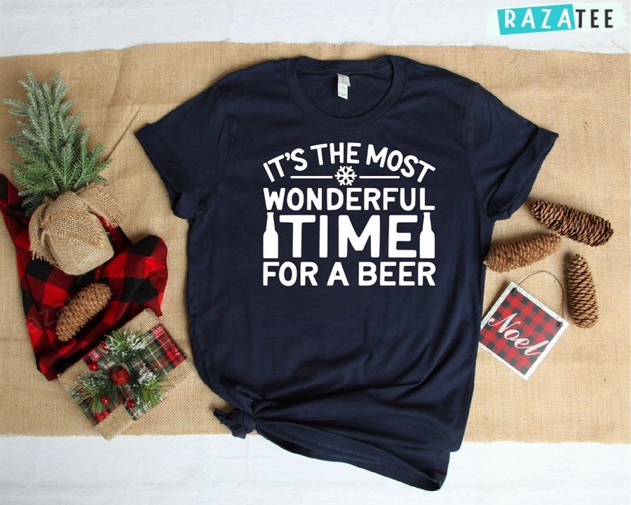 It's The Most Wonderful Time For A Beer Shirt Christmas Tshirt Drinking Christmas tee, holiday party shirt