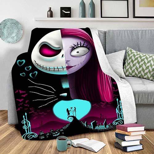 Jack and Sally Blanke 3D Style Nightmare Before Christmas Throw