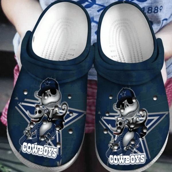 Jack Skellington Dallas Cowboys Crocs Crocband Clog Comfortable For Mens Womens Classic Clog Water Shoes