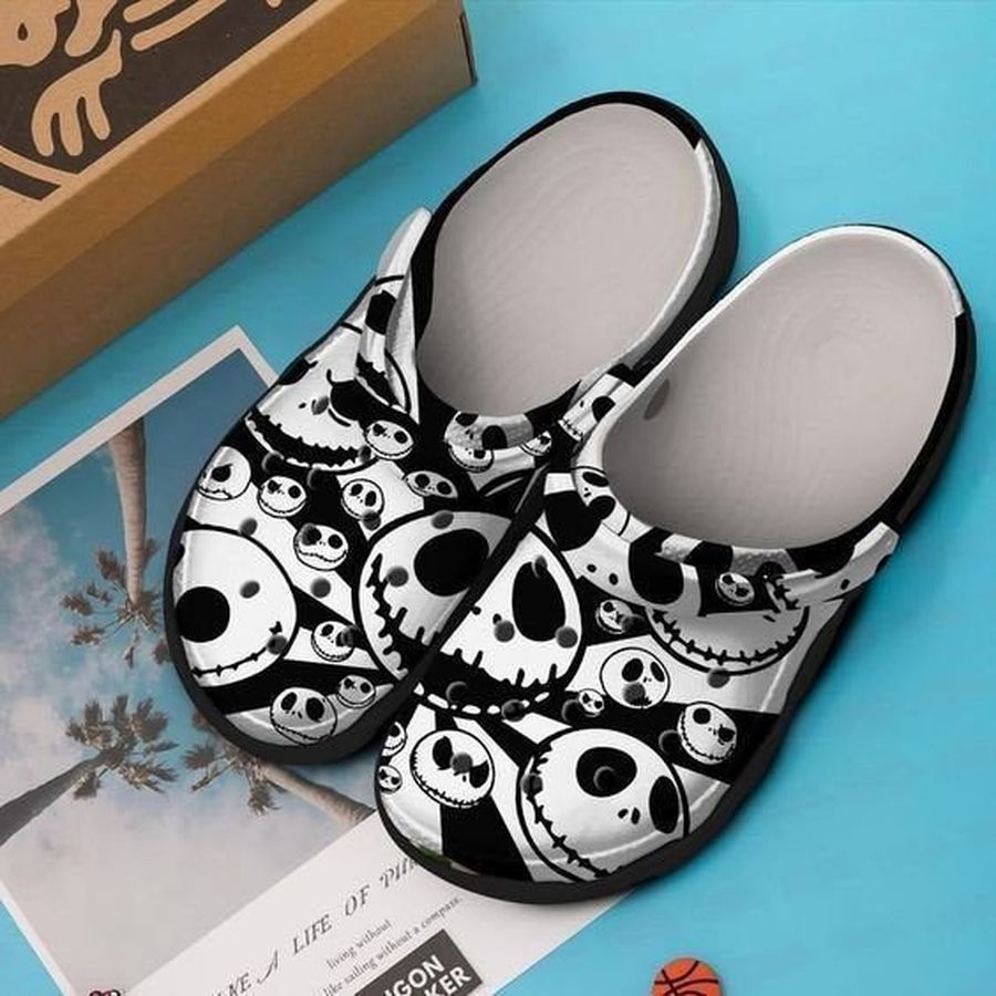 Jack Skellington For Mens And Womens Classic Water Rubber Crocs Crocband Clogs, Comfy Footwear
