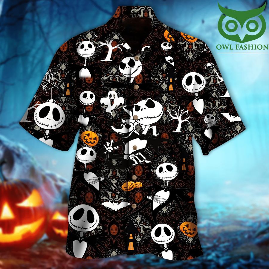 Jack Skellington Skull Pattern Hawaiian Shirt