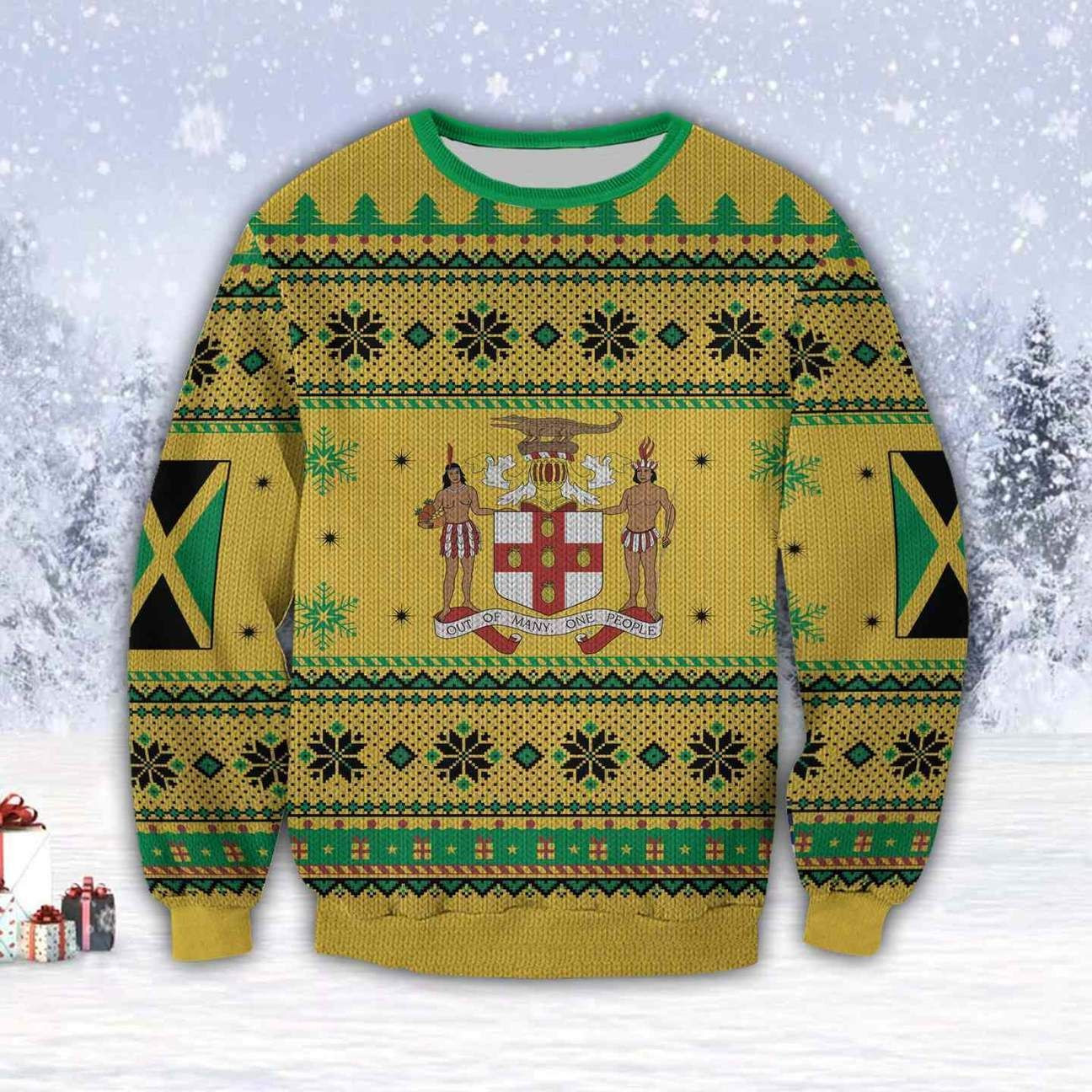Jamaica Country Ugly Christmas Sweater All Over Print Sweatshirt Ugly
