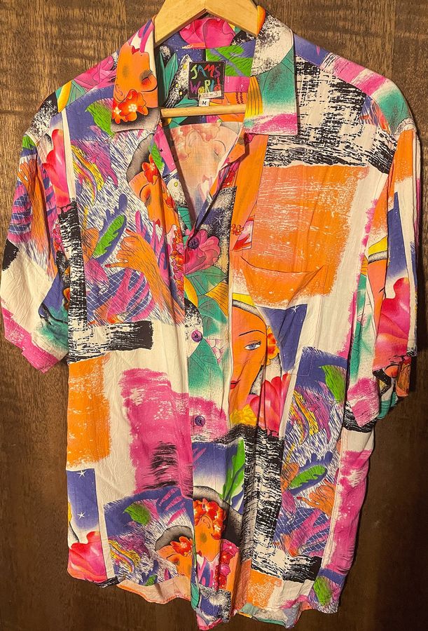 JAMS World Vintage Classic Colorful Design Surf Classic Hawaiian Shirt Size M
