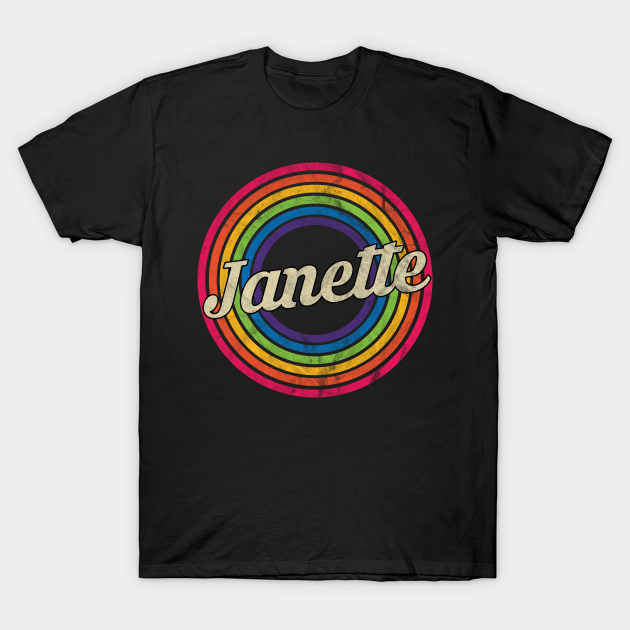 Janette - Retro Rainbow Faded-Style T-shirt, Hoodie, SweatShirt, Long Sleeve