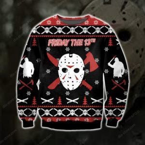 Jason- Friday The 13Th Knitting Ugly Christmas Sweater All Over