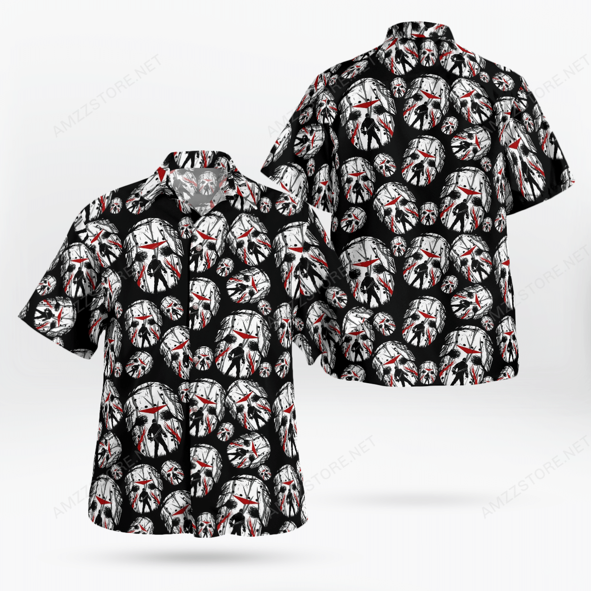 Jason Voorhees face 3D Hawaii Shirt Halloween Shirt