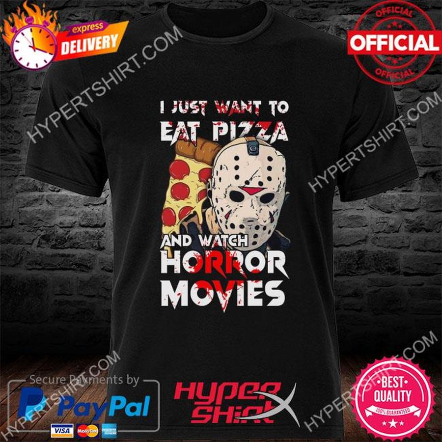 Jason Voorhees I just want to eat pizza and watch horror movies vintage shirt