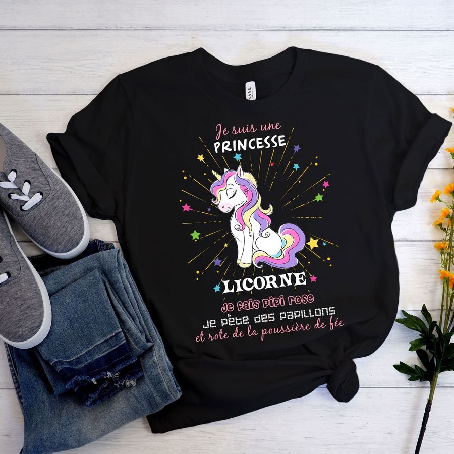 Je suis une princesse licorne je pais pipi rose – Unicorn graphic T-shirt