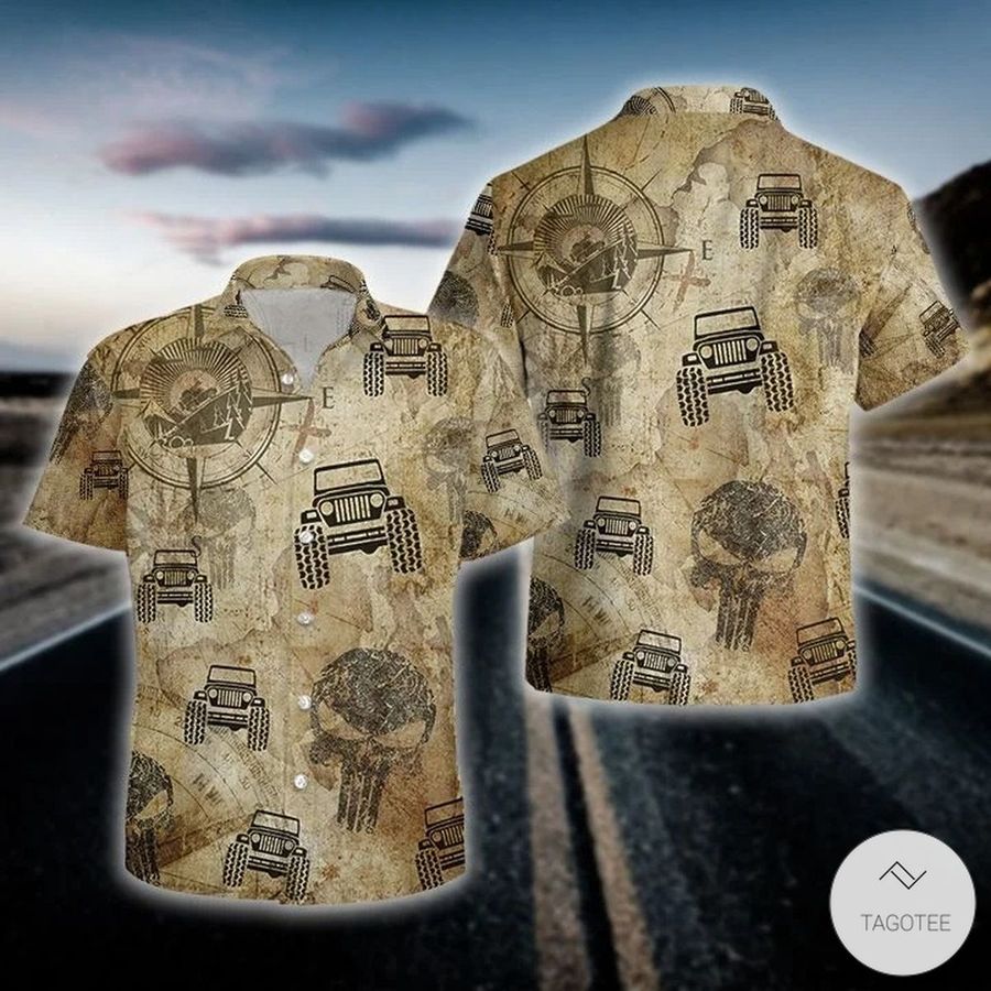 Jeep Compass Maps Hawaiian Shirt