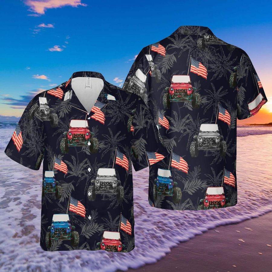 Jeep Flag Independence Day Hawaiian Shirt Pre10831, Hawaiian shirt, beach shorts, One-Piece Swimsuit, Polo shirt, funny shirts, gift shirts